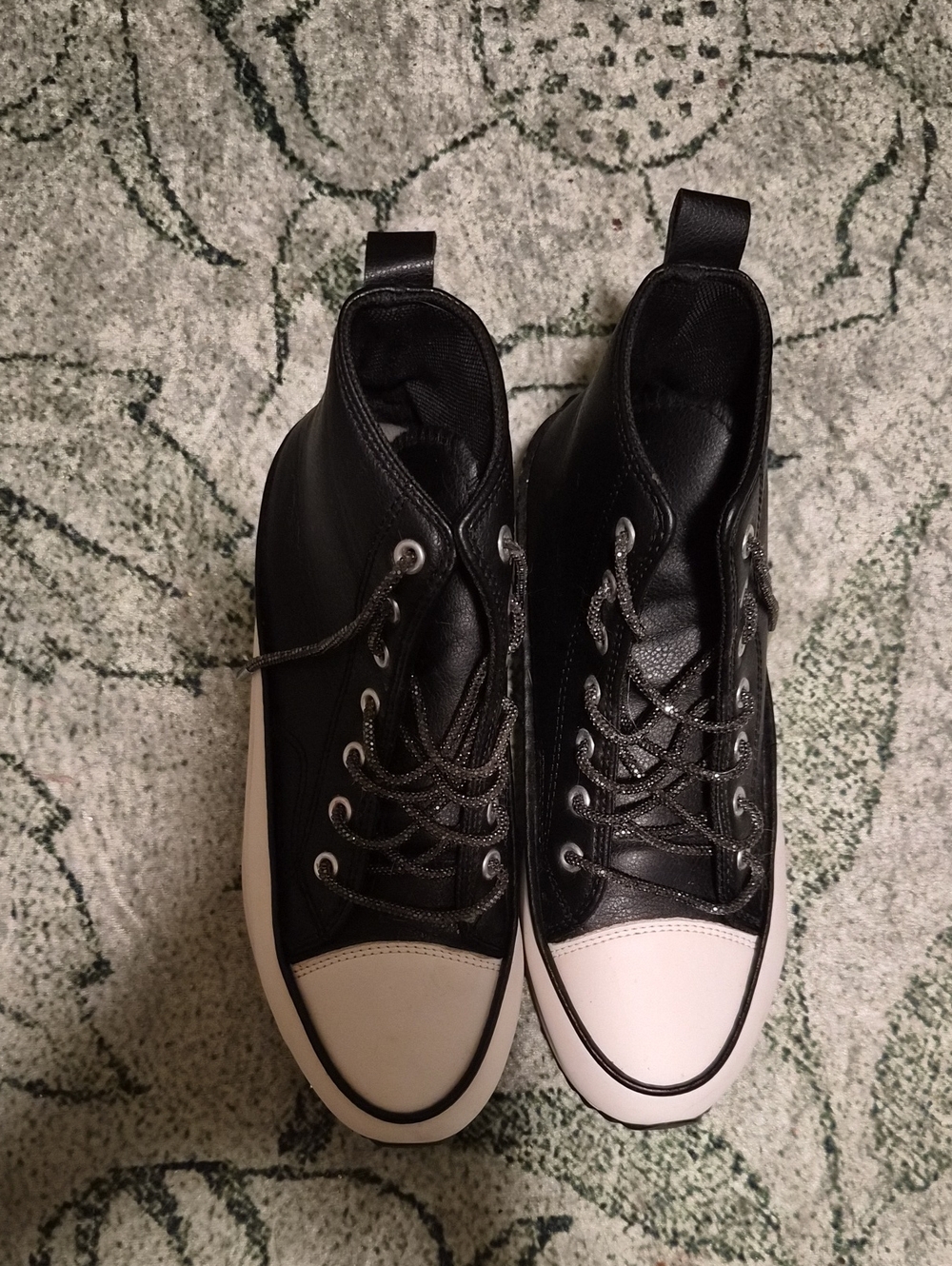 Black and White High-Top Sneakers - Women